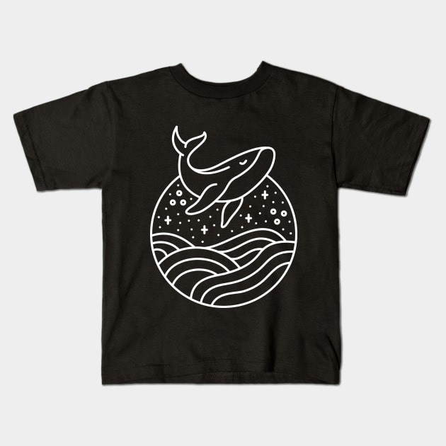 Jumping Whale Kids T-Shirt by VEKTORKITA